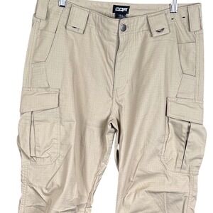 CQR Mens Tactical Cargo Pants Tan Khaki Ripstop Work Hiking Outdoor Size 12 L